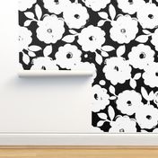 Painted Flowers-black and white-jumbo