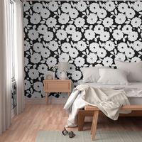 Painted Flowers-black and white-jumbo