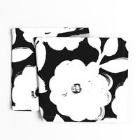 Painted Flowers-black and white-jumbo