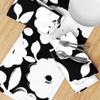 Painted Flowers-black and white-jumbo