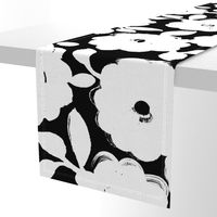 Painted Flowers-black and white-jumbo