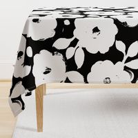 Painted Flowers-black and white-jumbo