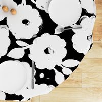 Painted Flowers-black and white-jumbo