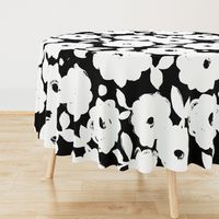 Painted Flowers-black and white-jumbo