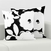 Painted Flowers-black and white-jumbo