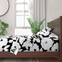 Painted Flowers-black and white-jumbo