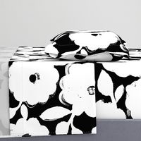 Painted Flowers-black and white-jumbo