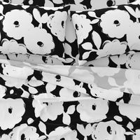 Painted Flowers-black and white-jumbo