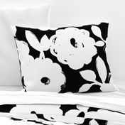 Painted Flowers-black and white-jumbo