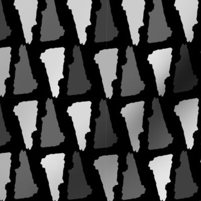 New Hampshire State Shape Pattern Black and White