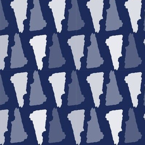 New Hampshire State Shape Pattern Dark Blue and White