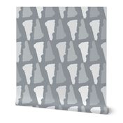New Hampshire State Shape Pattern Grey and White
