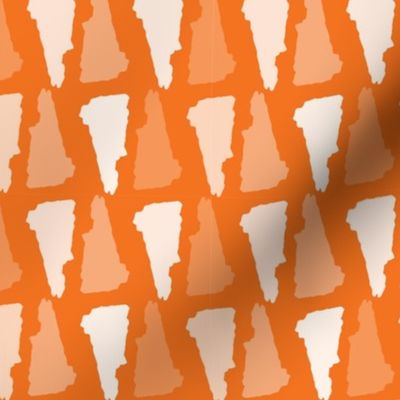 New Hampshire State Shape Pattern Orange and White