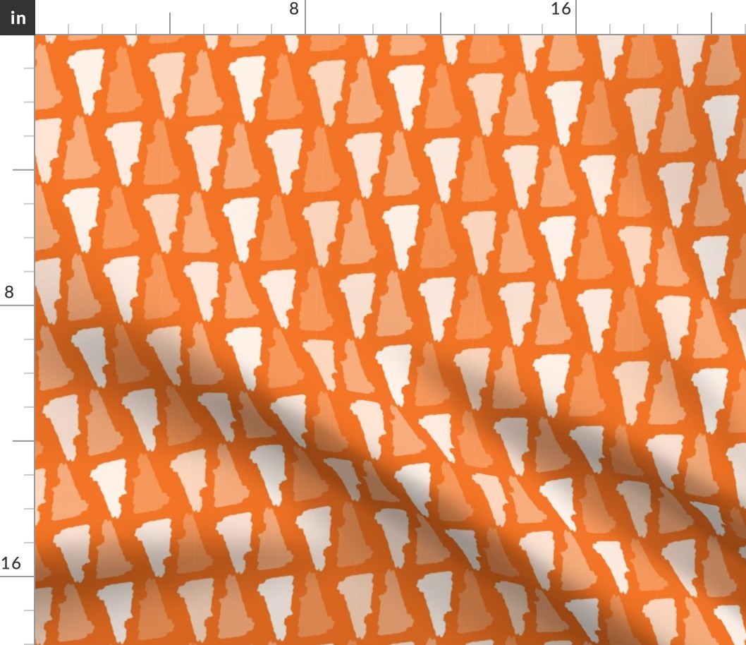 New Hampshire State Shape Pattern Orange and White