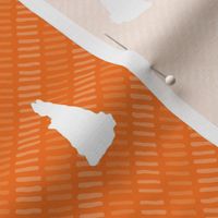 New Hampshire State Shape Pattern Orange and White Stripes