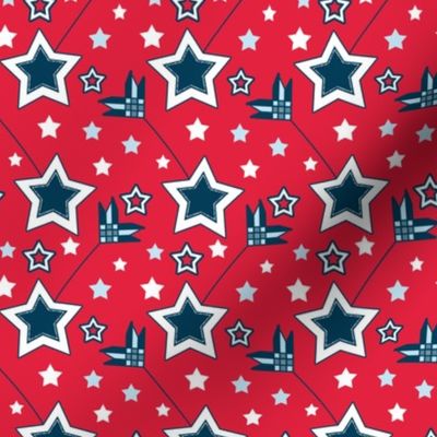 Country Patriotic Shooting Star Arrows in Red, White, Blue