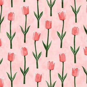 Tulips - spring flowers - pink on pink - LAD19