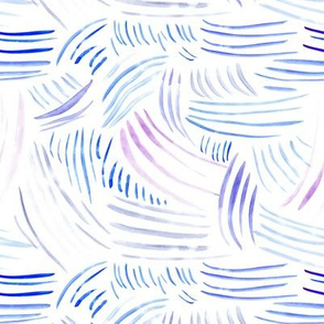 Watercolor brush stroke blue waves ★ painted strokes for modern home decor, bedding, nursery