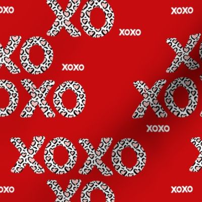 Sweet love and kisses leopard animal print xoxo text design valentines day red