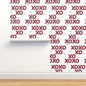 Sweet love and kisses leopard animal print xoxo text design valentines day red white