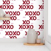 Sweet love and kisses leopard animal print xoxo text design valentines day red white