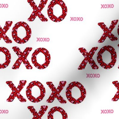 Sweet love and kisses leopard animal print xoxo text design valentines day red white