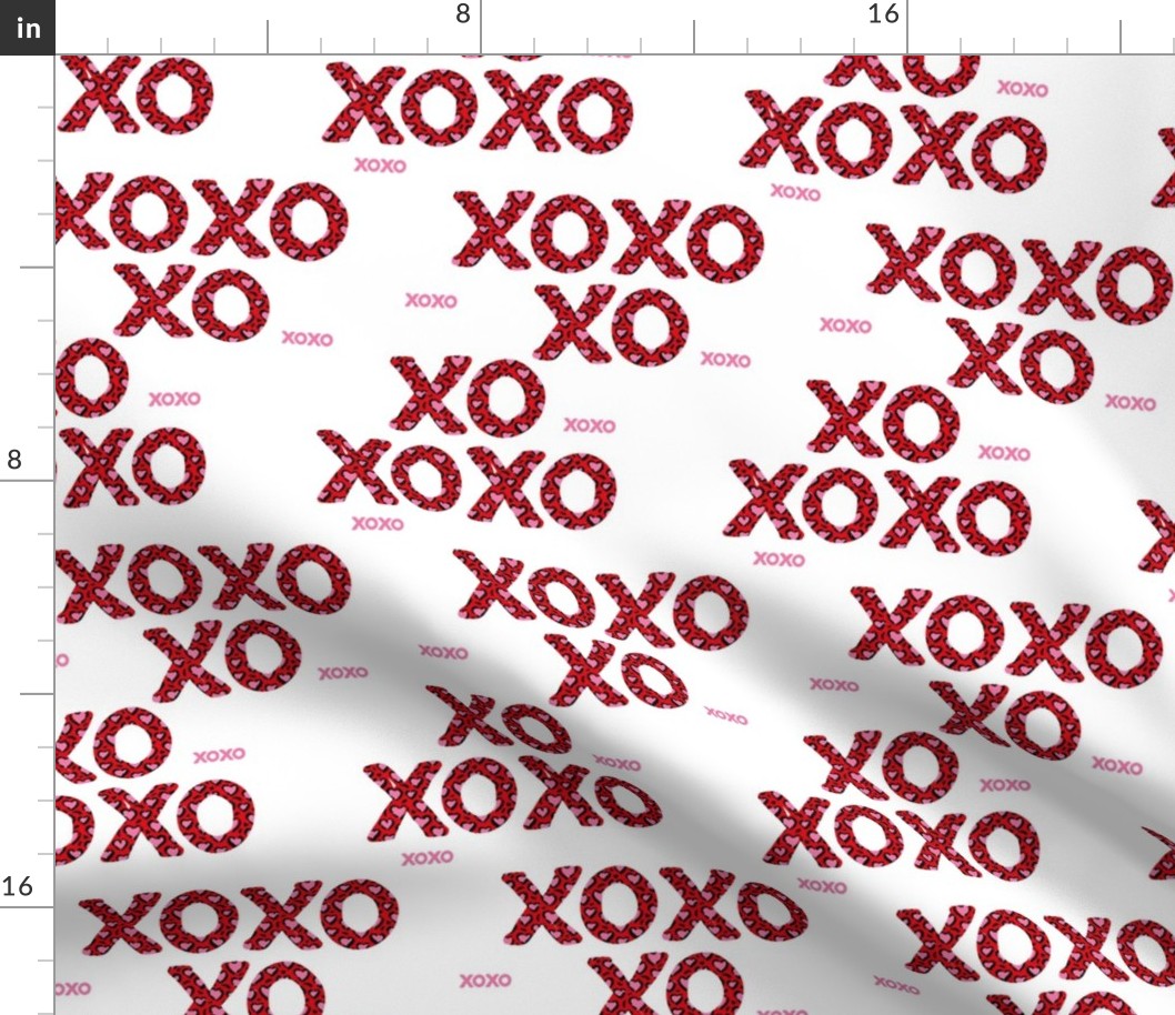 Sweet love and kisses leopard animal print xoxo text design valentines day red white