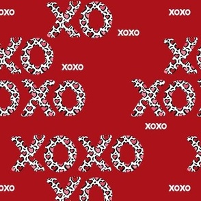 Sweet love and kisses leopard animal print xoxo text design valentines day red pink