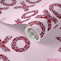 Sweet love and kisses leopard animal print xoxo text design valentines day pink girls