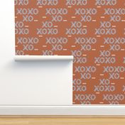 Sweet love and kisses leopard animal print xoxo text design valentines day rust copper pink
