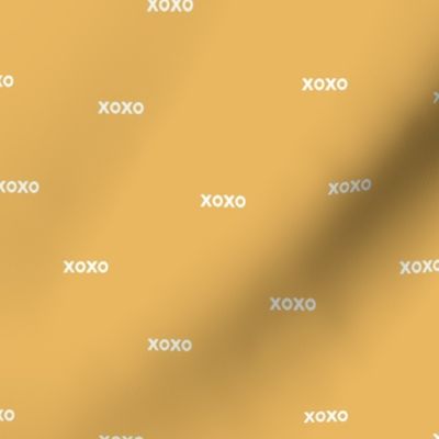 Sweet love and kisses xoxo minimal text design valentines day yellow