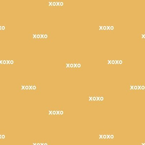 Sweet love and kisses xoxo minimal text design valentines day yellow