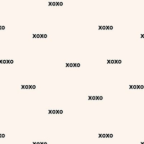 Sweet love and kisses xoxo minimal text design valentines day off white black monochrome nursery
