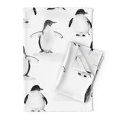 Black and White Painterly Penguins 