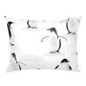 Black and White Painterly Penguins 