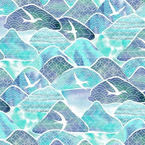 turquoise terns land abstract 
