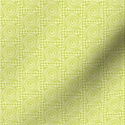 HCF22 - Small - Hurricane on Checkered Field of Lime Green Tones