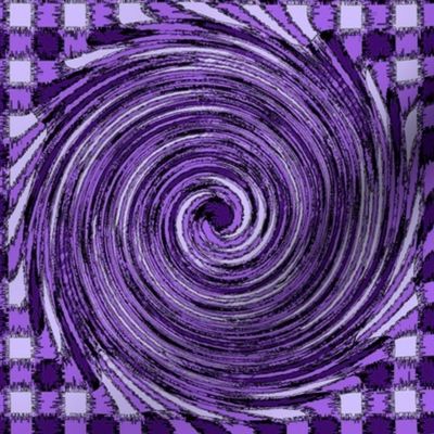 HCF17 - Large - Hurricane in Checkered Field of Dark Purple and Lavender