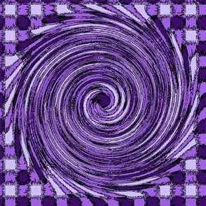 HCF17 - Large - Hurricane in Checkered Field of Dark Purple and Lavender