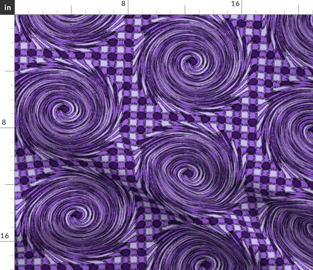 HCF17 - Large - Hurricane in Checkered Field of Dark Purple and Lavender