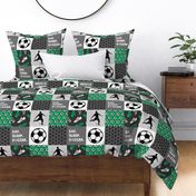 Eat. Sleep. Soccer. - mens/boys soccer wholecloth in green - patchwork sports - LAD19