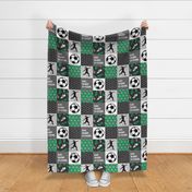 Eat. Sleep. Soccer. - women/girls  soccer wholecloth in green - patchwork sports - LAD19