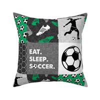 Eat. Sleep. Soccer. - women/girls  soccer wholecloth in green - patchwork sports - LAD19