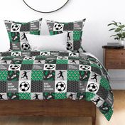 Eat. Sleep. Soccer. - women/girls  soccer wholecloth in green - patchwork sports - LAD19