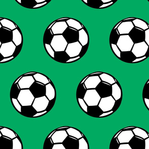 (large scale) soccer balls on green - sports - LAD19