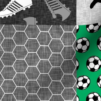Soccer Patchwork - womens/girl soccer wholecloth in green - sports - LAD19                 