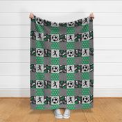 Soccer Patchwork - womens/girl soccer wholecloth in green - sports - LAD19                 