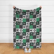 Eat. Sleep. Soccer. - mens/boys soccer wholecloth in green - patchwork sports (90)- LAD19