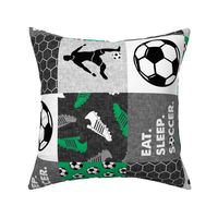 Eat. Sleep. Soccer. - mens/boys soccer wholecloth in green - patchwork sports (90)- LAD19