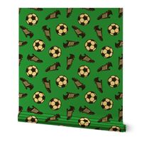Soccer balls and cleats - green - soccer gear - LAD19